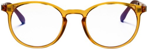 Wavebalance - BlueDuo, Poet, Blue Light Reducing Glasses with Magnetic Sunglass Clip-On- Honey - Yellow