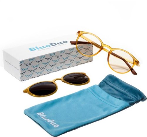 Wavebalance BlueDuo, Poet, Blue Light Reducing Glasses with Magnetic Sunglass Clip-On - Honey GLOBAL SHIPPING