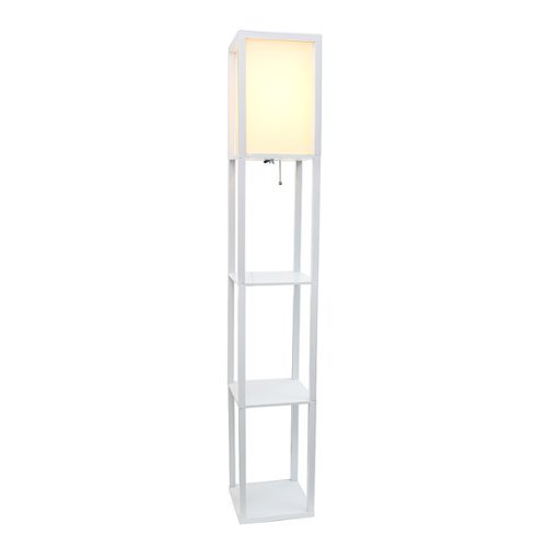 

Lalia Home - Column Shelf 1400lm Floor Lamp with Linen Shade - WHITE