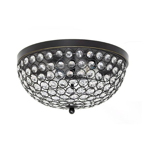 Lalia Home - Crystal Glam 2 Light Ceiling Flush Mount - Restoration Bronze