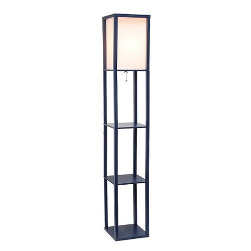 

Lalia Home - Column Shelf 1400lm Floor Lamp with Linen Shade - NAVY