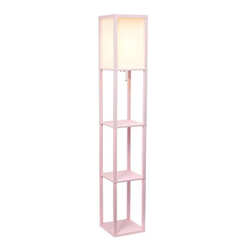 

Lalia Home - Column Shelf 1400lm Floor Lamp with Linen Shade - LIGHT PINK