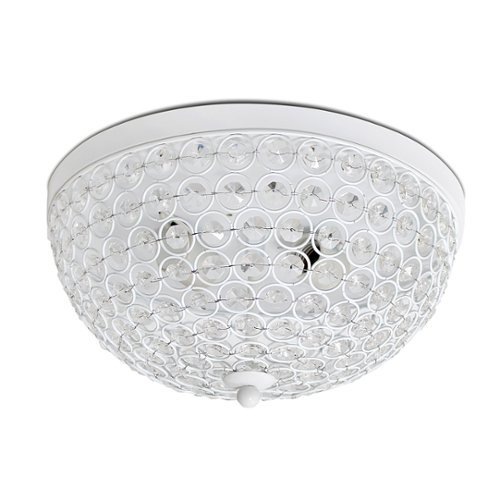Lalia Home - Crystal Glam 2 Light Ceiling Flush Mount - White