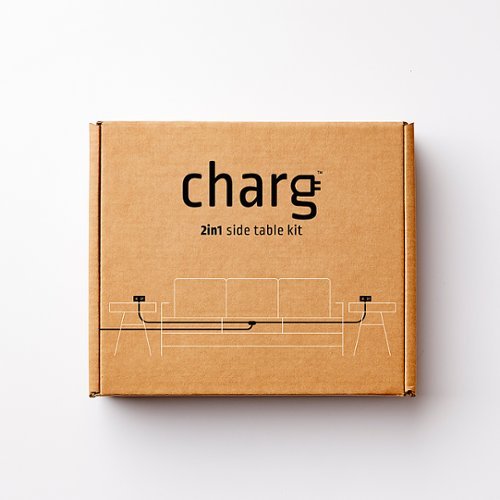 charg - 2in1 2-outlet 4-USB Side Table Power Strip - Black
