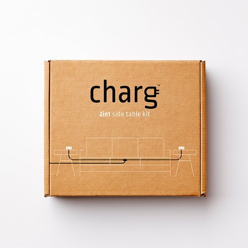 charg 2in1 Side Table Power - White WORLDWIDE DELIVERY