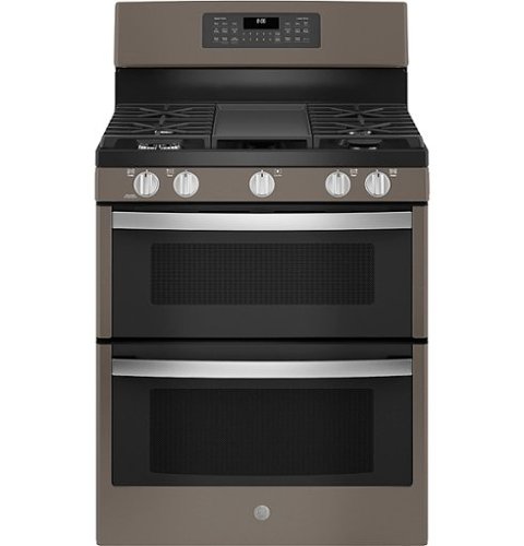 GE - 6.8 Cu. Ft. Freestanding Double Oven Gas Convection Range with Self-Steam Cleaning and No-Preheat Air Fry