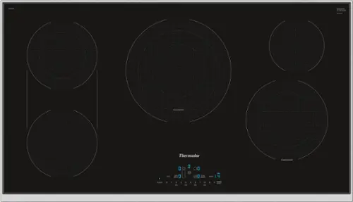 Front. Thermador - Masterpiece Series 36" Built-In Electric Cooktop with 5 elements - Black.