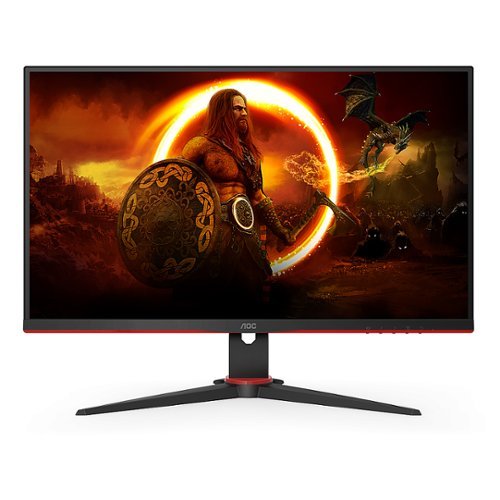 AOC - 23.8 LCD FHD Monitor with HDR (DisplayPort VGA, HDMI) - Black and Red