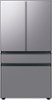 Samsung - BESPOKE 23 cu. ft. 4-Door French Door Counter Depth Smart Refrigerator with Beverage Center - Stainless Steel-Front_Standard