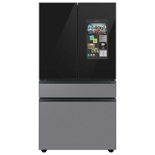 Samsung - 23 cu. ft Bespoke Counter Depth 4-Door French Door Refrigerator with Family Hub™ - Charcoal