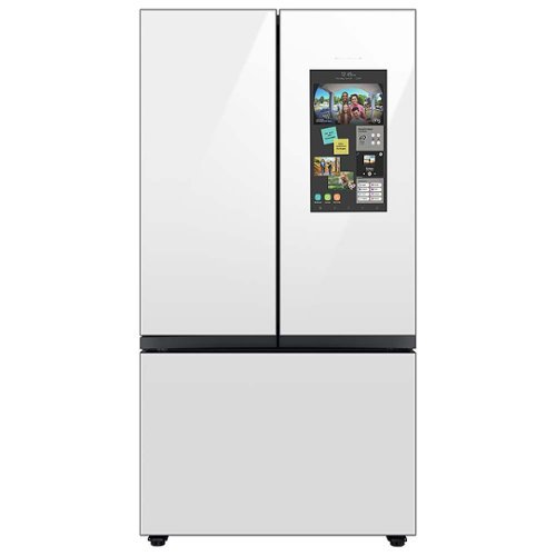 Samsung - 30 cu. ft. Bespoke 3-Door French Door Refrigerator with Family Hub - White glass