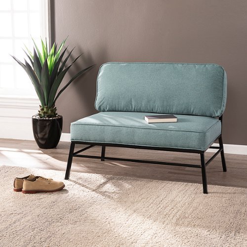 SEI Furniture - Marlana Armless Accent Chair - Light blue-gray and black finish