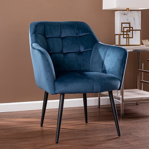 SEI Furniture - Trevilly Upholstered Accent Chair - Blue and black finish