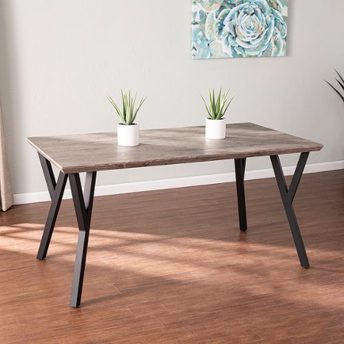 Southern Enterprises - Waxholme Contemporary 5 Foot Dining Table - Brown and black finish