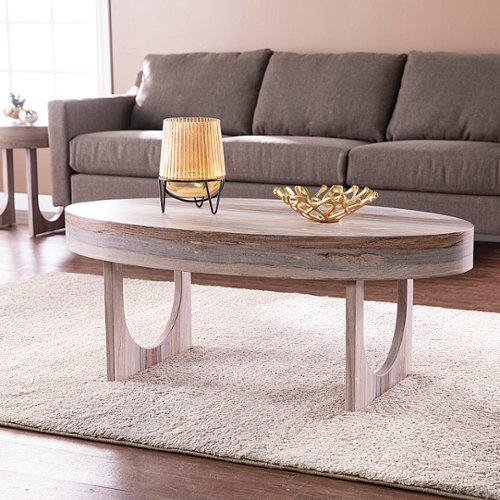 SEI Furniture - Chadkirk Faux Marble Cocktail Table - Brown faux marble finish