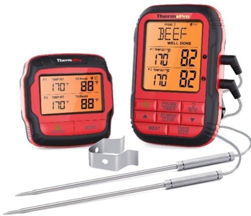 ThermoPro - Dual Probe Wireless Meat Thermometer - Red