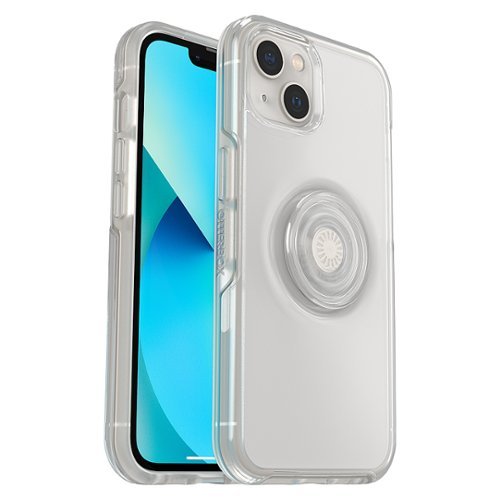 OtterBox - Otter + Pop Symmetry Clear Case with PopGrip for Apple iPhone 13 - Clear