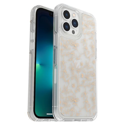 OtterBox - Symmetry Antimicrobial Clear Case for Apple iPhone 13 Pro Max / 12 Pro Max - Wallflower