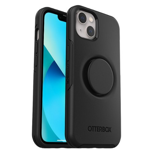 OtterBox - Otter + Pop Symmetry Antimicrobial Case with PopGrip for Apple iPhone 13 - Black