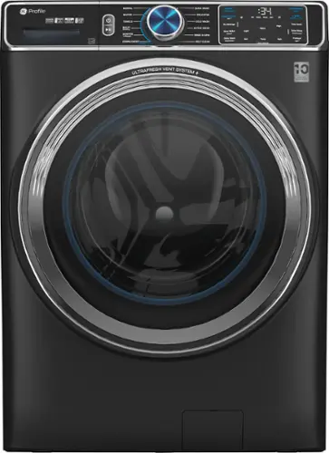 Front. GE Profile - 5.3 cu. ft Smart Front Load Steam Washer w/ SmartDispense, UltraFresh Vent System & Microban Antimicrobial Technology - Carbon Graphite.