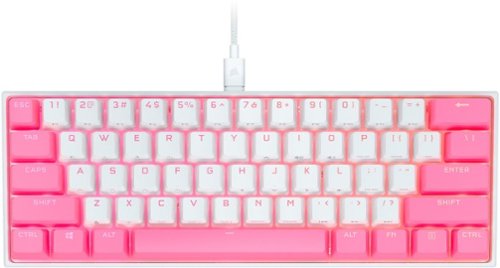 CORSAIR - K65 RGB Mini Wired 60% Mechanical Cherry MX SPEED Linear Switch Gaming Keyboard with PBT Double-Shot Keycaps - Flavor Rush Bubblegum Pop