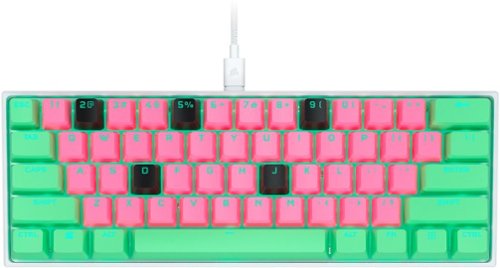 CORSAIR - K65 RGB Mini Wired 60% Mechanical Cherry MX SPEED Linear Switch Gaming Keyboard with PBT Double-Shot Keycaps - Flavor Rush Watermelon Blast