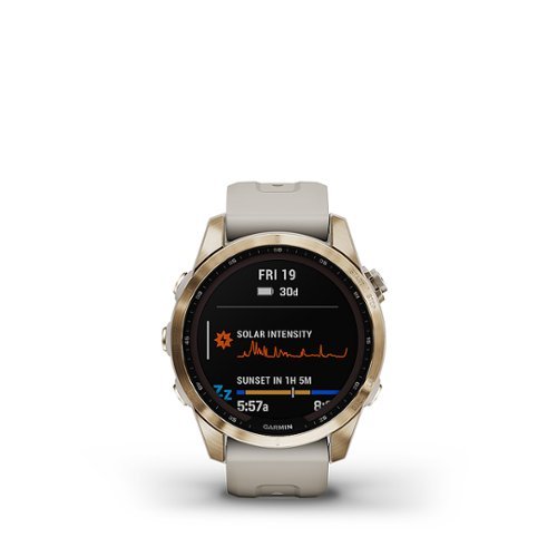 Garmin - fēnix 7S Sapphire Solar GPS Smartwatch 30 mm Fiber-reinforced polymer - Cream Gold