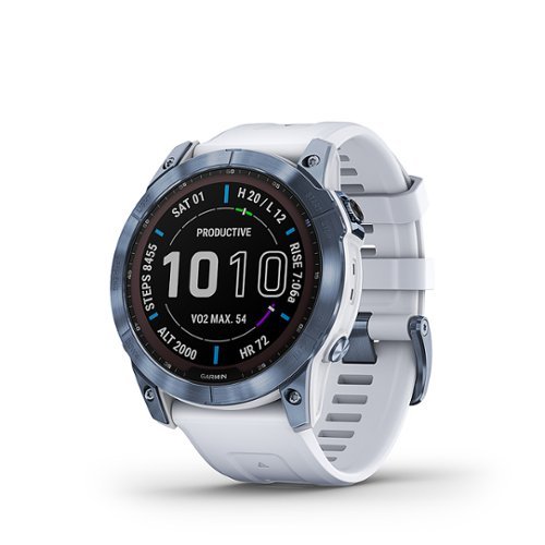 Garmin - fēnix 7X  Sapphire Solar GPS Smartwatch 51 mm Fiber-reinforced polymer - Mineral Blue DLC Titanium