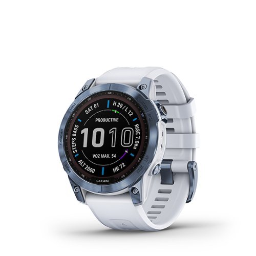 Garmin - fēnix 7 Sapphire Solar GPS Smartwatch 47 mm Fiber-reinforced polymer - Mineral Blue DLC Titanium