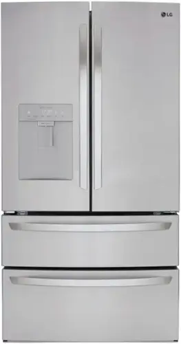 Front. LG - 28.6 Cu. Ft. 4-Door French Door Smart Refrigerator with Water Dispenser - Stainless Steel.