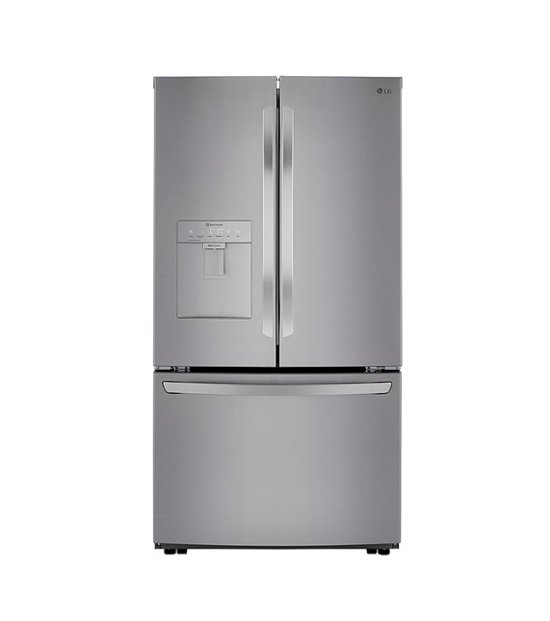 LG - 29 Cu. Ft. French Door Smart Refrigerator with Ice Maker and External Water Dispenser - Stainless steel - Front_Standard