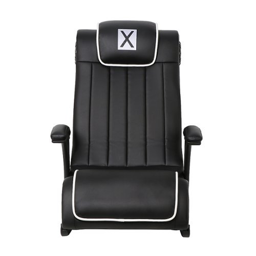 X Rocker - Midnight Pro Series Floor Rocker 2.1 Gaming Chair - Black and White