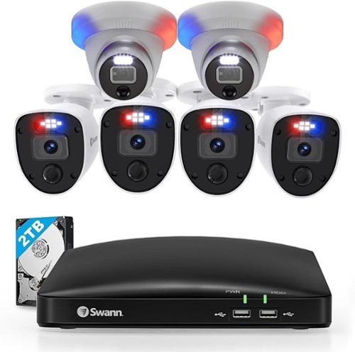 Swann - Enforcer 8-Channel, 6-Camera Indoor/Outdoor Wired 4K Video Surveillance System - Black