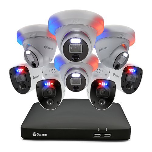 Swann - Enforcer 8-Channel, 8-Camera Indoor/Outdoor Wired 4K Ultra HD 2TB DVR Security System - White