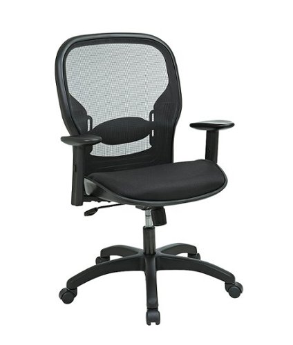 

OSP Home Furnishings - Deluxe Adjustable Screen Back Mesh Seat Chair - Black