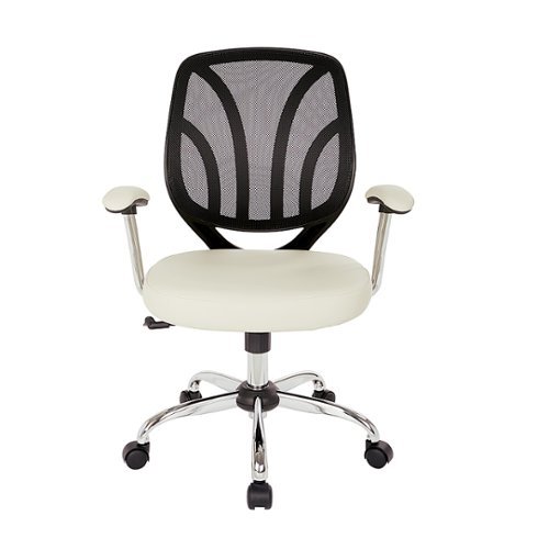 

OSP Home Furnishings - Screen Back Task Chair with Faux Leather Seat - Cream