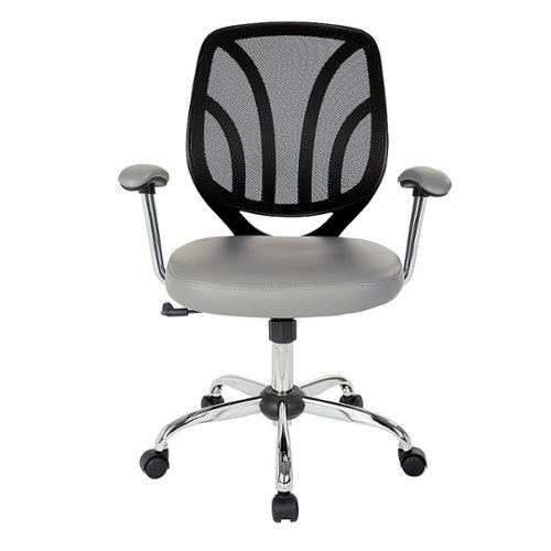 

OSP Home Furnishings - Screen Back Task Chair with Faux Leather Seat - Charcoal