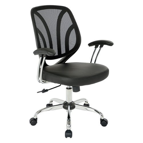 

OSP Home Furnishings - Screen Back Task Chair with Faux Leather Seat - Black