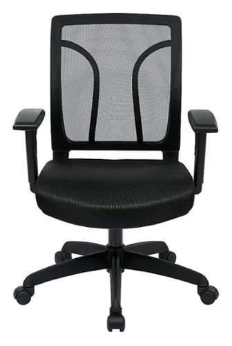 

OSP Home Furnishings - Screen Back Chair with Mesh Seat Adjustable Task Chair - Black