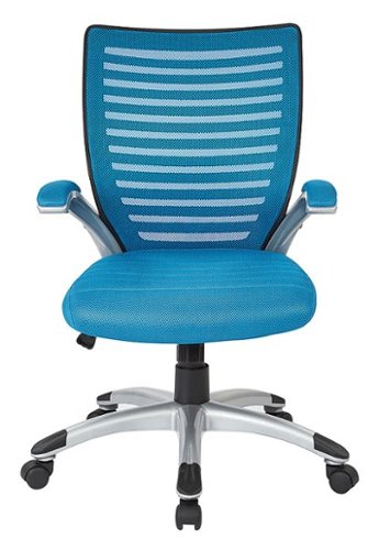 

OSP Home Furnishings - Mesh Seat and Screen Back Adjustable Managers Chair - Blue