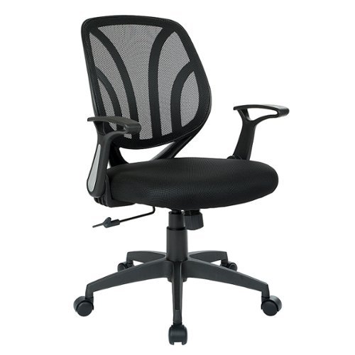 OSP Home Furnishings - Screen Back Adjustable Task Chair - Black