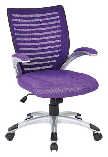 OSP Home Furnishings - Mesh  Seat and Screen Back Adjustable Managers Chair - Purple