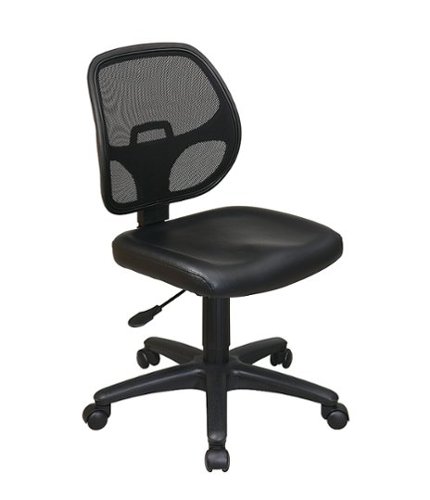 OSP Home Furnishings - Mesh Screen Back and Vinyl Seat Task Chair - Black