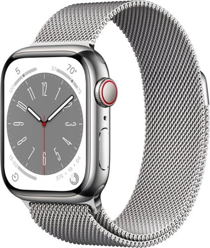 

Apple Watch Series 8 (GPS + Cellular) 41mm Stainless Steel Case with Silver Milanese Loop - Silver