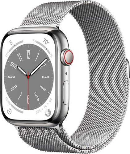 Apple Watch Series 8 (GPS + Cellular) 45mm Stainless Steel Case with Silver Milanese Loop - Silver