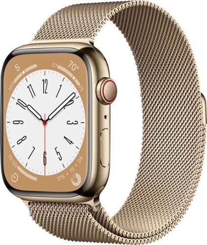 Apple Watch Series 8 (GPS + Cellular) 45mm Stainless Steel Case with Gold Milanese Loop - Gold