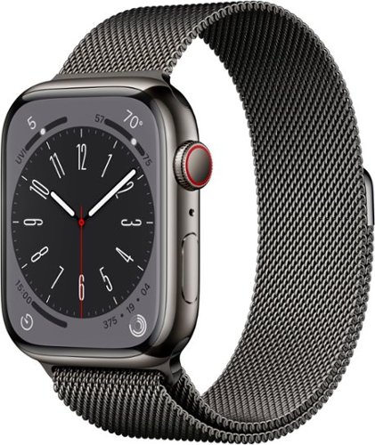 Apple Watch Series 8 (GPS + Cellular) 45mm Stainless Steel Case with Graphite Milanese Loop - Graphite