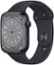 Apple Watch Series 8 (GPS + Cellular) 45mm Aluminum Case with Midnight Sport Band - M/L - Midnight - (2022)-Front_Standard