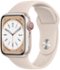 Apple Watch Series 8 (GPS + Cellular) 45mm Aluminum Case with Starlight Sport Band - S/M - Starlight - (2022)-Front_Standard