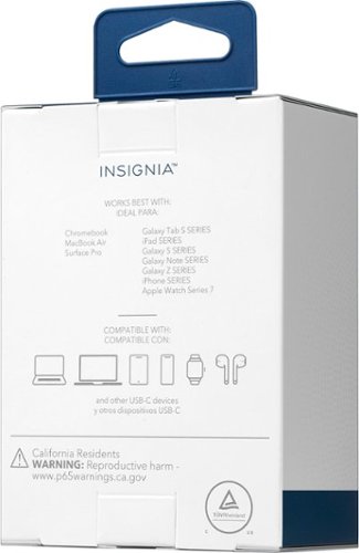 Insignia™ 45W USB-C Compact Wall Charger for Chromebook, MacBook Air, Surface Pro, Smartphone, and Tablet - White BUY IN EUROPE